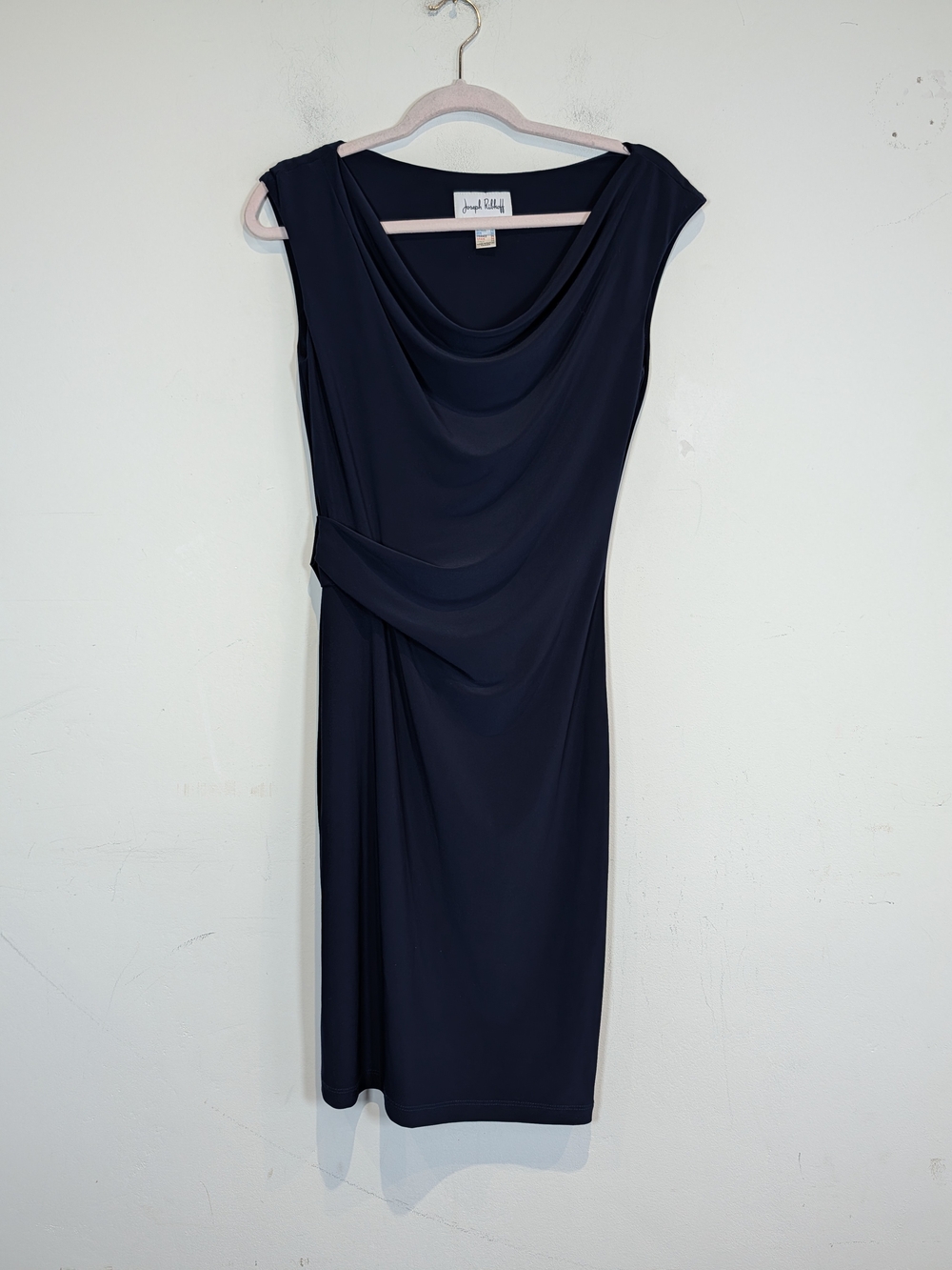 Joseph Ribkoff Navy Draped Cocktail Dress, Size 4